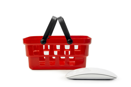 Computer mouse and shopping cartの写真素材