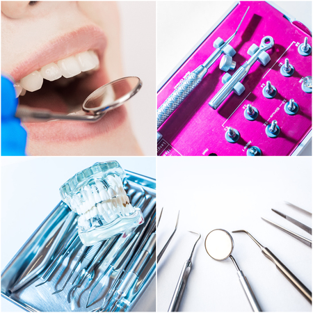 Collage of dental healthcareの写真素材