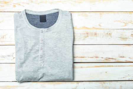 shirt over wood backgroundの写真素材