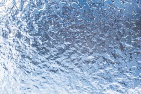 Frozen ice pattern on glass