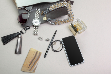 View on women bag stuffの写真素材