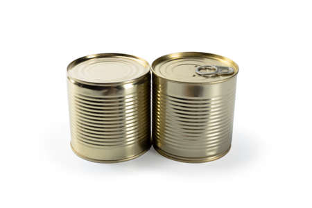 metal cans on a white background.