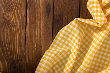 Background with empty wooden table with tableclothの写真素材