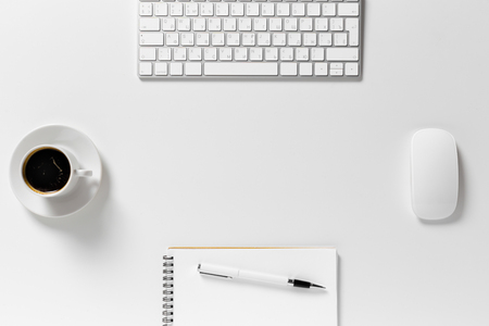 Office desk, top viewの写真素材