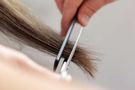 Woman does a haircut