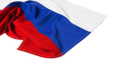 close up shot of wavy flag of Russiaの写真素材