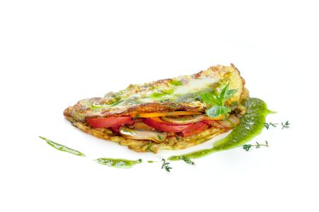 Simple egg omeletteの写真素材