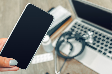 Medicine doctor's working tableの写真素材