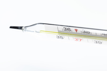 mercury thermometer, isolated on white background