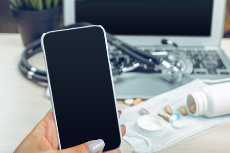 Medicine doctor's working tableの写真素材