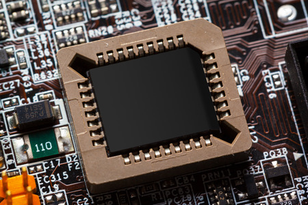 Microchips on a circuit board