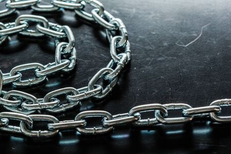 Strong chain black backgroundの写真素材