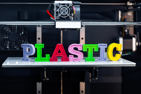 White 3D printing pieceの写真素材