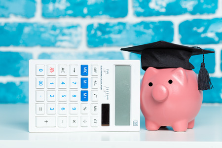 College graduate student diploma piggy bankの写真素材