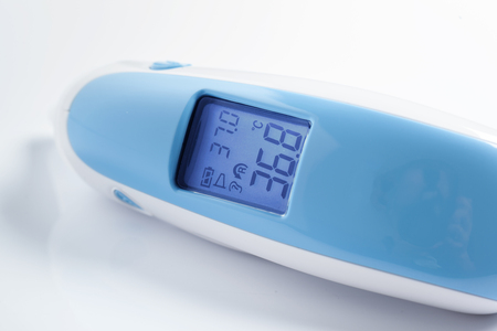 Electronic modern thermometer isolatedの写真素材
