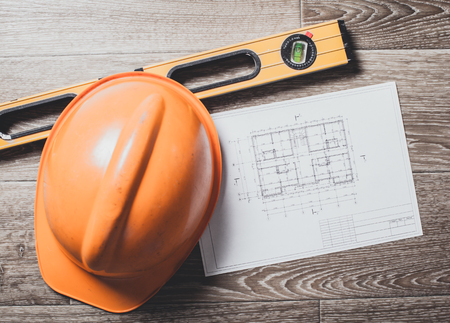 Project drawings and tools, close up