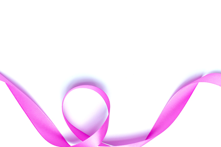 Mix Pink ribbon on a white backgroundの写真素材