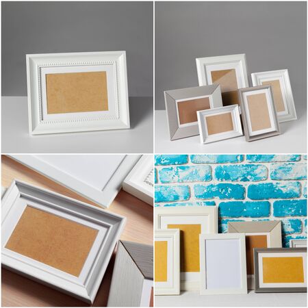 Blank photo frame on the table