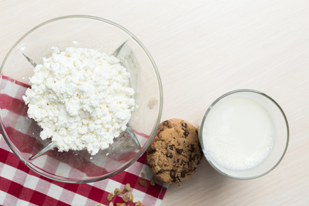 milk, cottage cheese - dairy productsの写真素材