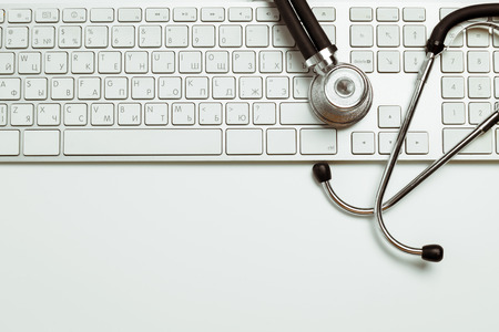 doctor workplace with a stethoscopeの写真素材