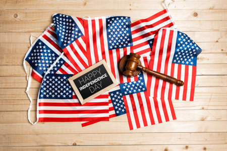 Happy Fourth of July USA Flagの写真素材