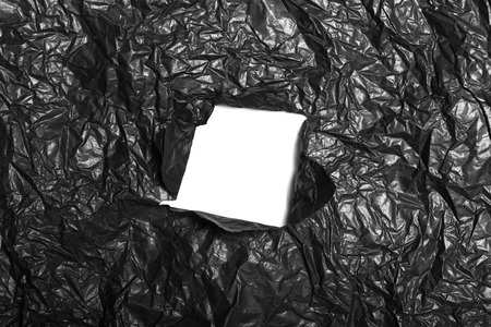 Black Paper Texture, Crumpled Paper Textureの写真素材
