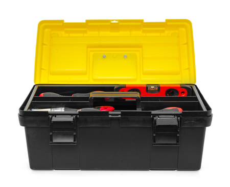 Toolkit box isolated on the white backgroundの写真素材
