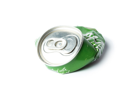 Crumpled aluminum canの写真素材