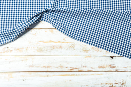 Tablecloth textile on wooden backgroundの写真素材