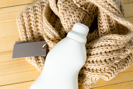 pure clothes with washing-up liquidの写真素材