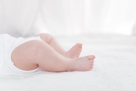 New born baby feetの写真素材