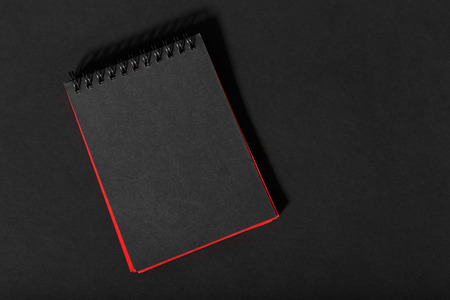 Black Notebook mock up with clean blank for designの写真素材