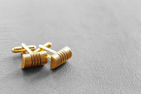 cufflinks on the table. close up