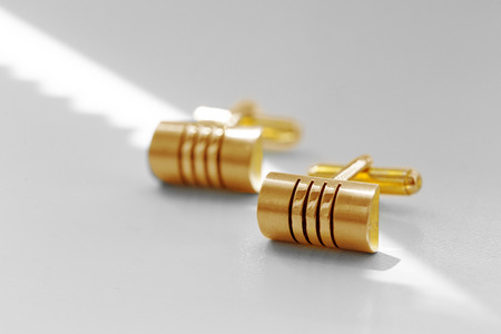 cufflinks on the table. close upの写真素材