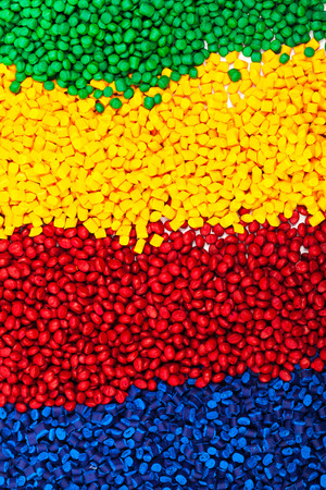 tinted plastic granulate for injection moulding processの写真素材