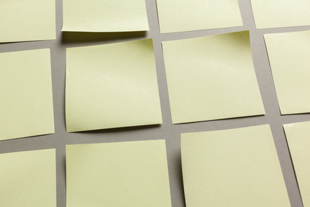 Stickers label close up on gray paper backgroundの写真素材