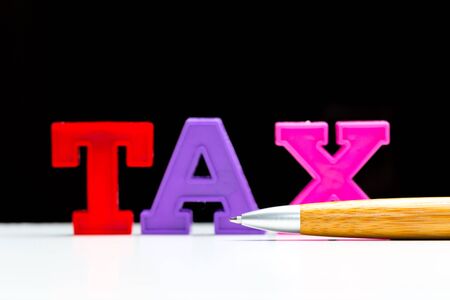 Blank note paper with taxの写真素材