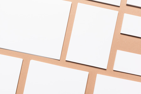 Mock up on beige backgroundの写真素材