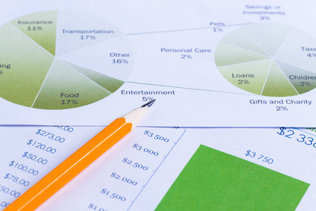Business performance graph with pencilの写真素材