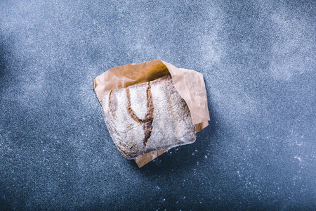 fresh loaf bread, food top view