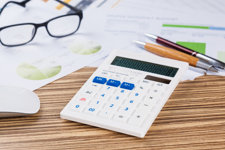 Financial graphs and charts analysisの写真素材