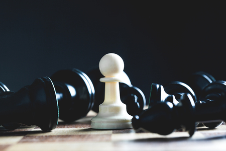 Chess board with figuresの写真素材