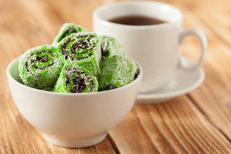 traditional eastern desserts on the tableの写真素材