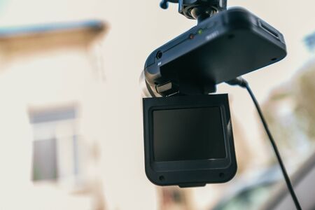 car video recorder installed on the windowの写真素材