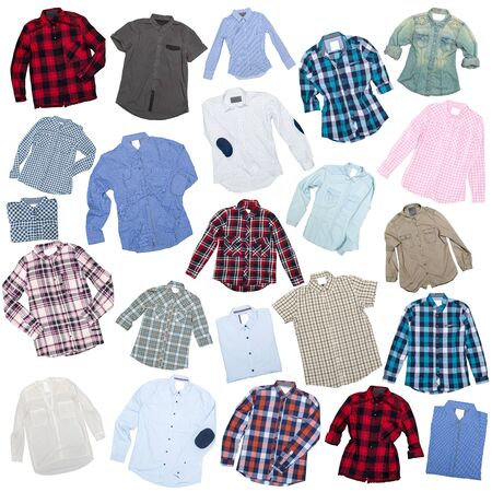 different clothes for females isolated on white backgroundの写真素材