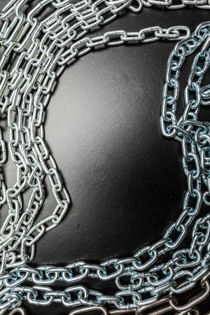 chains on a black backgroundの写真素材