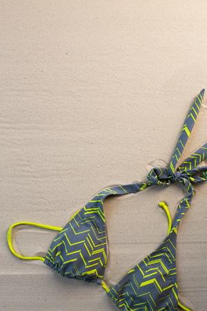 bikini top on the beachの写真素材