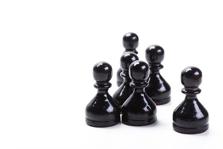 Chess game or chess pieces with white backgroundの写真素材