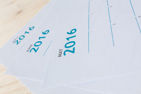 Closeup of numbers on calendar pageの写真素材