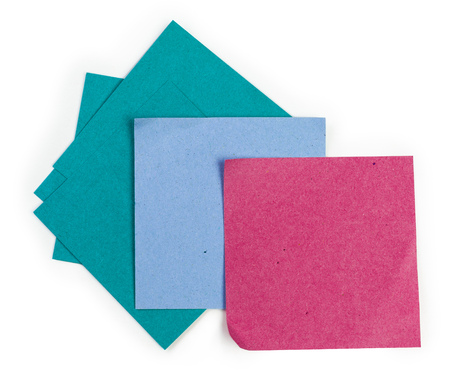 Sticky notes on a white background